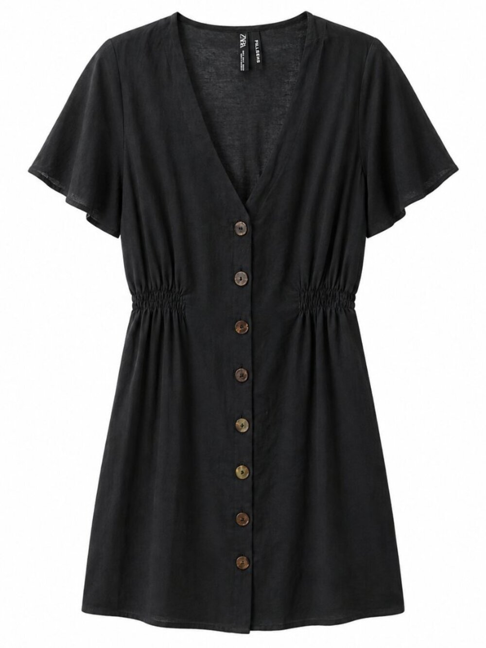 Zara Slate Button-Front Mini Dress (Size S) - Picture 2 of 4